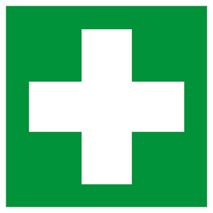 Evacuatie pictogram: kruis
