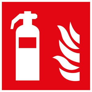 pictogramme de sécurité incendie : emplacement de l'extincteur